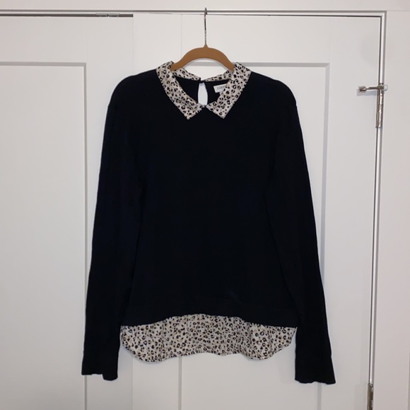 J. Crew woven-collar leopard sweater - Picture 2 of 9